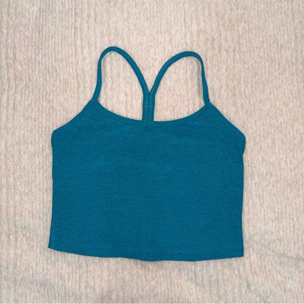 Beyond Yoga Teal Spacedye Cropped Tank